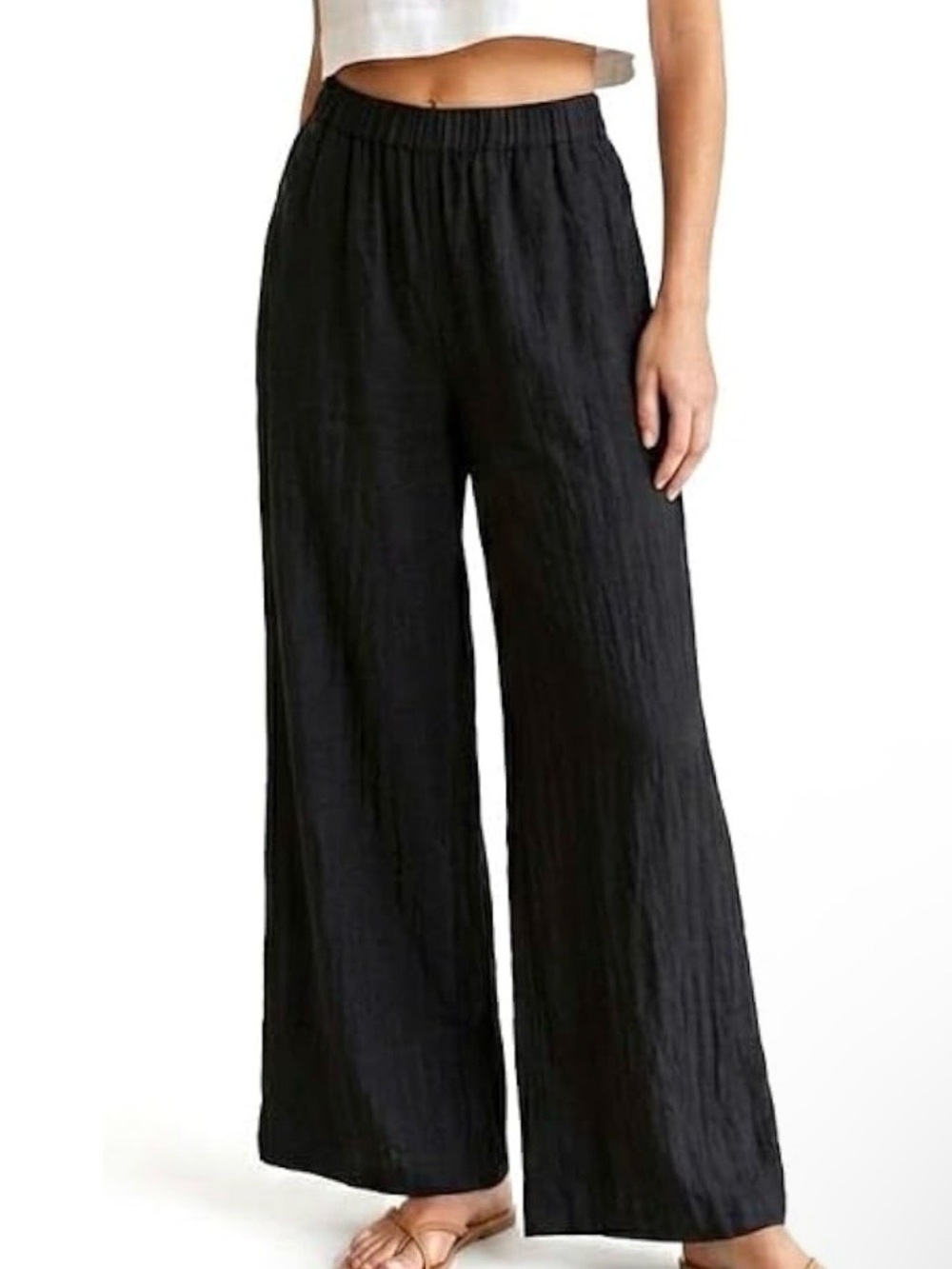 Made in Italy Luxury Linen Pants – High-Waisted Elastic Waist Summer Beach Pants